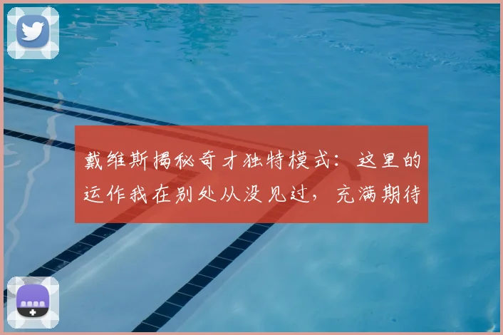 戴维斯揭秘奇才独特模式：这里的运作我在别处从没见过，充满期待